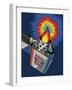 Rock & Roll Lighter Tie-dye Flame-Ron Magnes-Framed Giclee Print