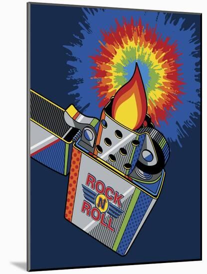 Rock & Roll Lighter Tie-dye Flame-Ron Magnes-Mounted Giclee Print