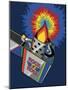 Rock & Roll Lighter Tie-dye Flame-Ron Magnes-Mounted Giclee Print