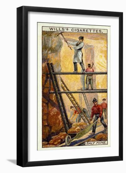 Rock Salt: Miners at Work in Salt Mine, Wieliczka, Galicia, Poland, 20th Century-null-Framed Giclee Print