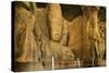 Rock Sculpture of Trimurthi Sadasiva in Elephanta Caves-Jon Hicks-Stretched Canvas