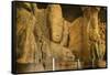 Rock Sculpture of Trimurthi Sadasiva in Elephanta Caves-Jon Hicks-Framed Stretched Canvas