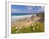 Rock Stacks, Beach and Rugged Coastline at Bedruthan Steps, North Cornwall, England-Neale Clark-Framed Photographic Print