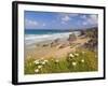 Rock Stacks, Beach and Rugged Coastline at Bedruthan Steps, North Cornwall, England-Neale Clark-Framed Photographic Print