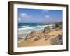 Rock Stacks, Beach and Rugged Coastline at Bedruthan Steps, North Cornwall, England-Neale Clark-Framed Photographic Print