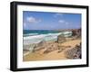 Rock Stacks, Beach and Rugged Coastline at Bedruthan Steps, North Cornwall, England-Neale Clark-Framed Photographic Print