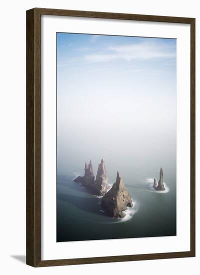 Rock Stacks Off the Coast at Reynisdrangar, Vik, Southern Region, Iceland, Polar Regions-Christian Kober-Framed Photographic Print