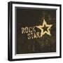 Rock Star Grunge Icon-pashabo-Framed Art Print