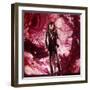 Rock Star Jim Morrison of the Doors Singing Alone on Stage in Front of a Psychedelic Backdrop-Yale Joel-Framed Premium Photographic Print