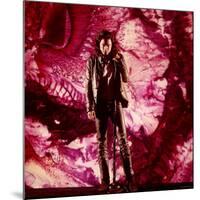 Rock Star Jim Morrison of The Doors Singing on Stage in Front of a Purple Psychedelic Backdrop-Yale Joel-Mounted Premium Photographic Print