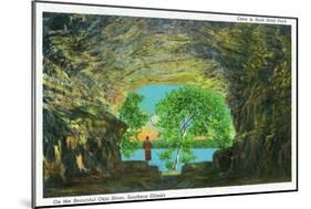 Rock State Park, Illinois, View of the Beautiful Ohio River from a Cave-Lantern Press-Mounted Art Print