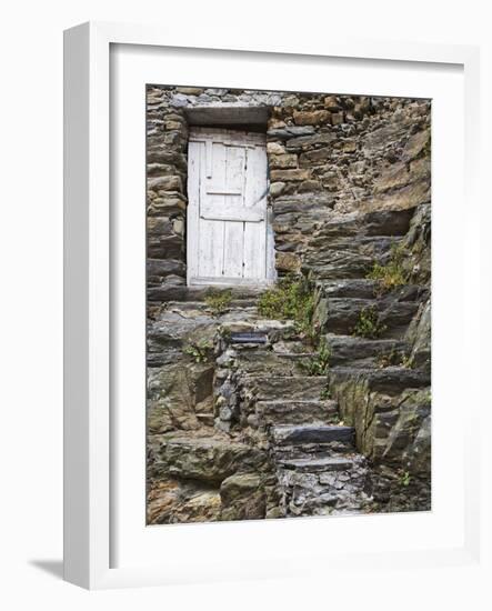 Rock Steps Lead to Old Wooden Door, Vernazza, Italy-Dennis Flaherty-Framed Photographic Print