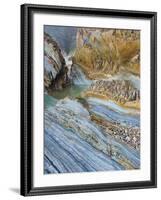 Rock Structure in the Playa Del Silencio, Costa Verde, Asturias, Spain-Rainer Mirau-Framed Photographic Print