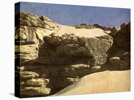 Rock wall in the Sahara, Egypt-English Photographer-Stretched Canvas