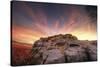 Rock Wall Sunset-Bob Larson-Stretched Canvas