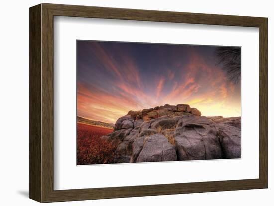 Rock Wall Sunset-Bob Larson-Framed Art Print