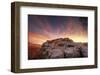 Rock Wall Sunset-Bob Larson-Framed Art Print