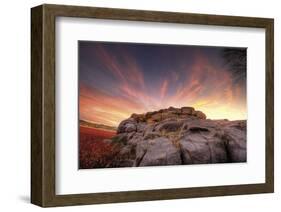 Rock Wall Sunset-Bob Larson-Framed Art Print