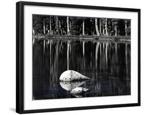 Rock, water, tree, High Sierra (b/w photo)-Brett Weston-Framed Photographic Print