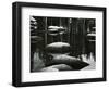 Rock, Water, Trees, Reflection, High Sierra, c. 1970-Brett Weston-Framed Photographic Print