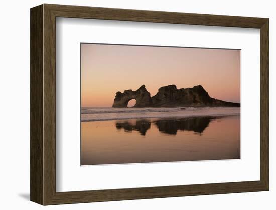 Rock with a Hole in Sunset-null-Framed Art Print