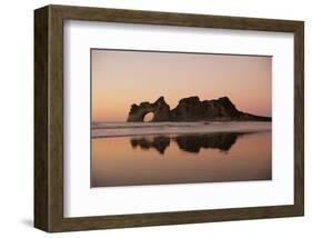 Rock with a Hole in Sunset-null-Framed Art Print