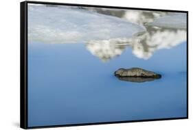 Rock with Sky Reflected in Water.-Arctic-Images-Framed Stretched Canvas