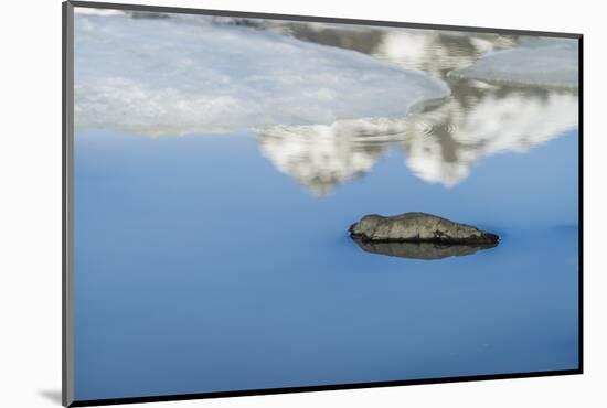 Rock with Sky Reflected in Water.-Arctic-Images-Mounted Photographic Print