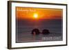 Rockaway Beach, Oregon - Rockaway Beach Sunset-Lantern Press-Framed Art Print