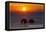 Rockaway Beach, Oregon - Rockaway Beach Sunset-Lantern Press-Framed Stretched Canvas