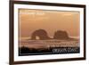 Rockaway Beach, Oregon - Rockaway Beach Twilight-Lantern Press-Framed Art Print