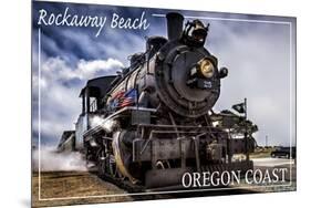 Rockaway Beach, Oregon - Train Front View-Lantern Press-Mounted Art Print