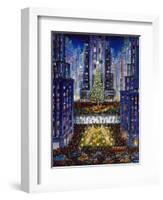 Rockefeller Center 2 Blue-Bill Bell-Framed Giclee Print