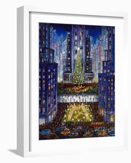 Rockefeller Center 2 Blue-Bill Bell-Framed Giclee Print