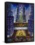 Rockefeller Center 2 Blue-Bill Bell-Framed Stretched Canvas