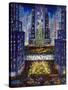 Rockefeller Center 2 Blue-Bill Bell-Stretched Canvas