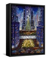 Rockefeller Center 2 Blue-Bill Bell-Framed Stretched Canvas