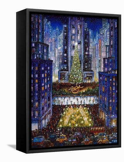 Rockefeller Center 2 Blue-Bill Bell-Framed Stretched Canvas