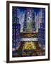 Rockefeller Center 2 Blue-Bill Bell-Framed Giclee Print