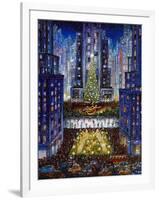 Rockefeller Center 2 Blue-Bill Bell-Framed Giclee Print