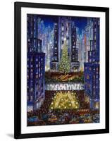 Rockefeller Center 2 Blue-Bill Bell-Framed Giclee Print