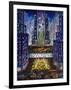 Rockefeller Center 2 Blue-Bill Bell-Framed Giclee Print
