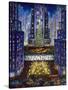 Rockefeller Center 2 Blue-Bill Bell-Stretched Canvas