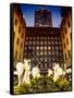 Rockefeller Center and 5th Ave Views with Christmas Decoration at Nightfall-Philippe Hugonnard-Framed Stretched Canvas