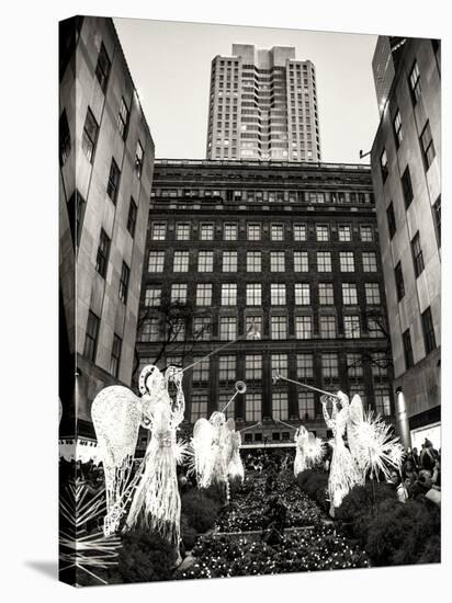 Rockefeller Center and 5th Ave Views with Christmas Decoration at Nightfall-Philippe Hugonnard-Stretched Canvas