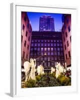 Rockefeller Center and 5th Ave Views with Christmas Decoration at Nightfall-Philippe Hugonnard-Framed Photographic Print