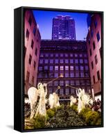 Rockefeller Center and 5th Ave Views with Christmas Decoration at Nightfall-Philippe Hugonnard-Framed Stretched Canvas