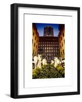 Rockefeller Center and 5th Ave Views with Christmas Decoration at Nightfall-Philippe Hugonnard-Framed Art Print