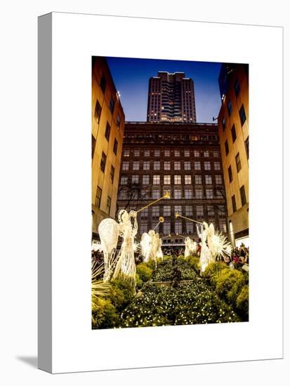 Rockefeller Center and 5th Ave Views with Christmas Decoration at Nightfall-Philippe Hugonnard-Stretched Canvas