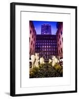 Rockefeller Center and 5th Ave Views with Christmas Decoration at Nightfall-Philippe Hugonnard-Framed Art Print